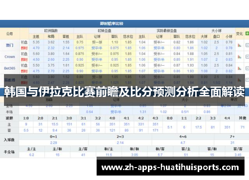 韩国与伊拉克比赛前瞻及比分预测分析全面解读 韩国与伊拉克比赛前瞻及比分预测分析全面解读